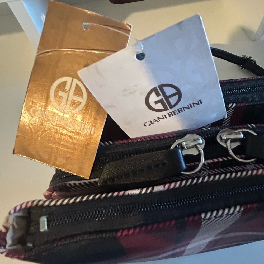 Giani Bernini Red and Black Plaid Crossbody Bag